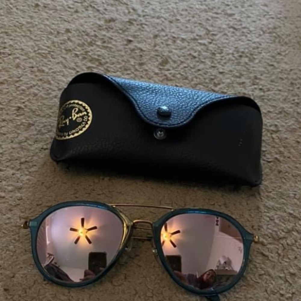 Teal framed Ray bans, gently used